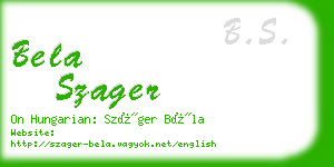 bela szager business card